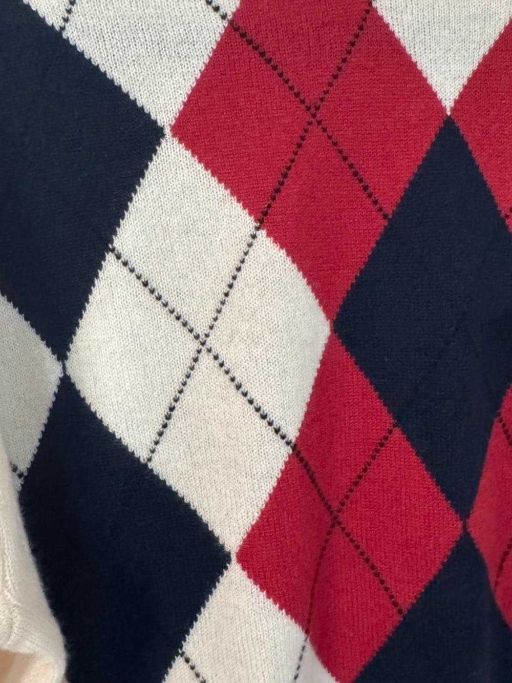 J. Crew Women's Relaxed Perfect Cashmere Crewneck Sweater in Argyle Sz S NWT - Picture 3 of 8